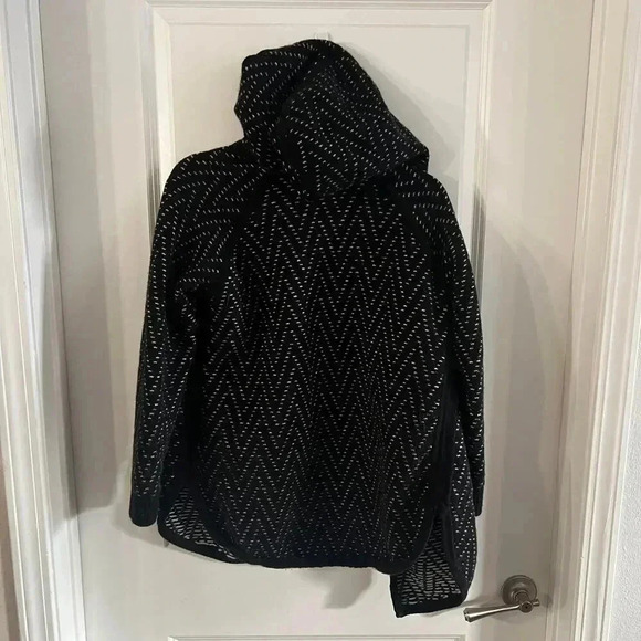 Madewell Hooded Herringbone Cardigan Sweater Size XS Color Black White - Picture 5 of 5
